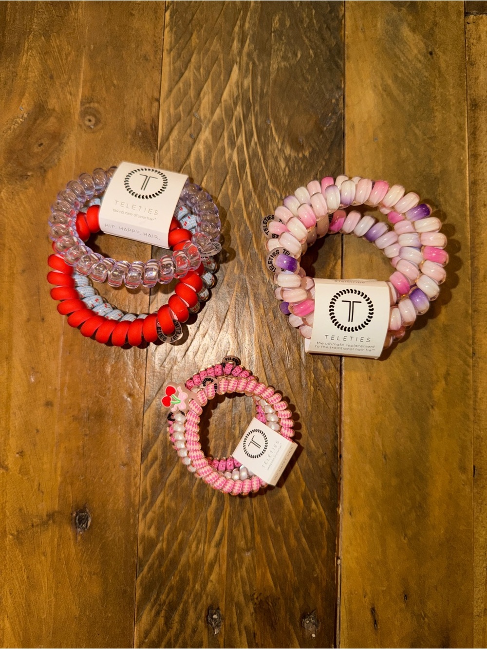 Set of 3 "3 pack" Teleties Hair Ties - Picture 1 of 2